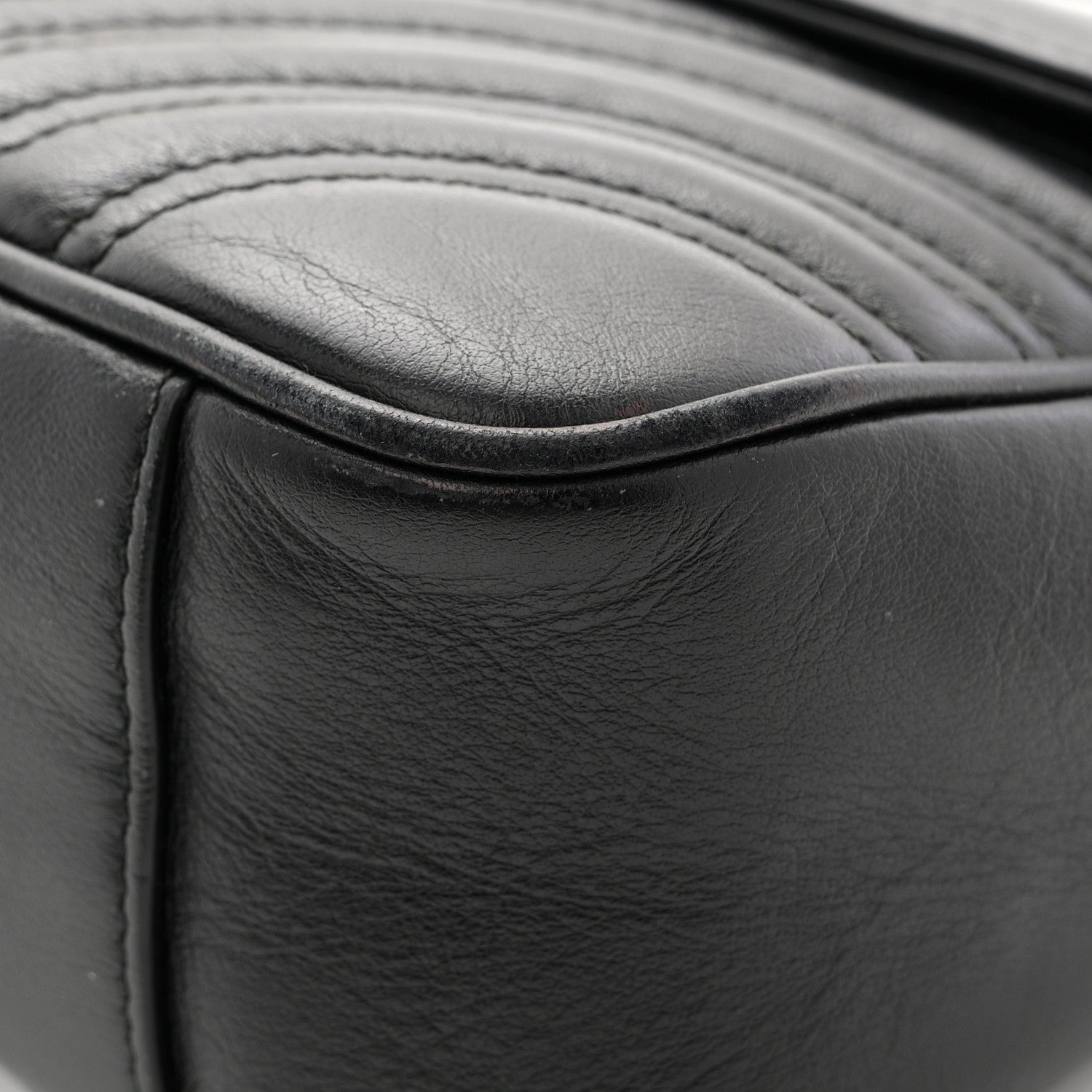 Gucci Calfskin Matelasse Small GG Marmont Shoulder Bag Black 12 of 14