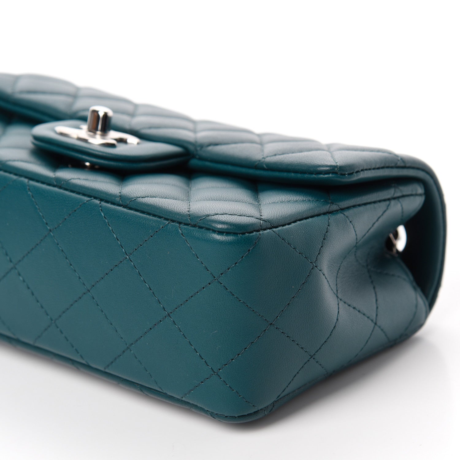 Chanel Lambskin Quilted Mini Rectangular Flap Dark Blue 7 of 11