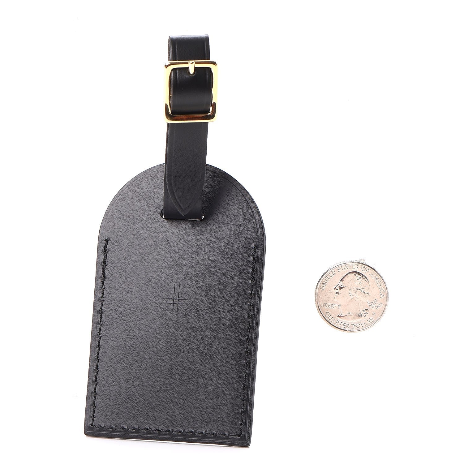 Louis Vuitton Calfskin Luggage Tag Black 2 of 4