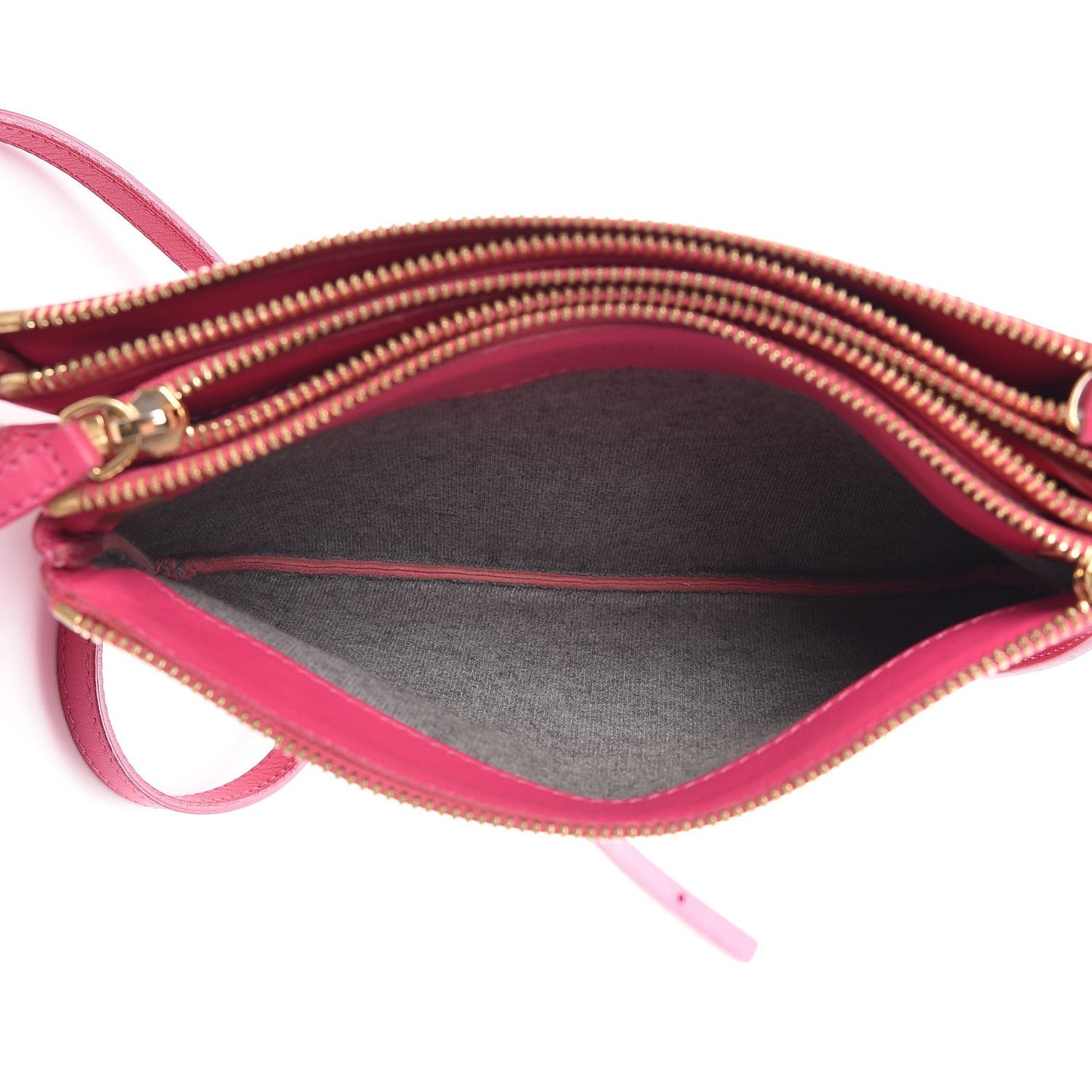 Lambskin Small Trio Crossbody Bag Fluo Fuchsia