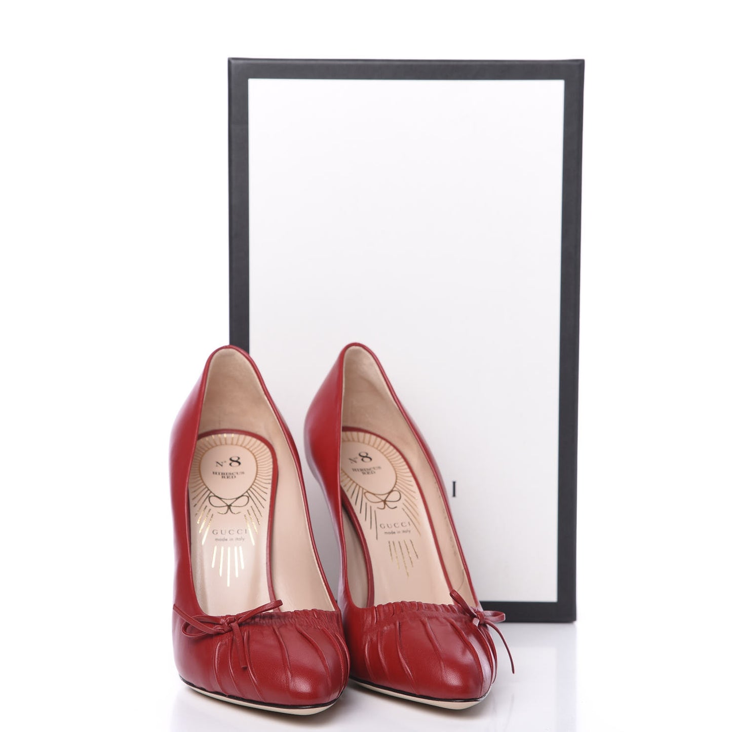 Nappa Bow High Heel Pumps 37.5 Hibiscus Red