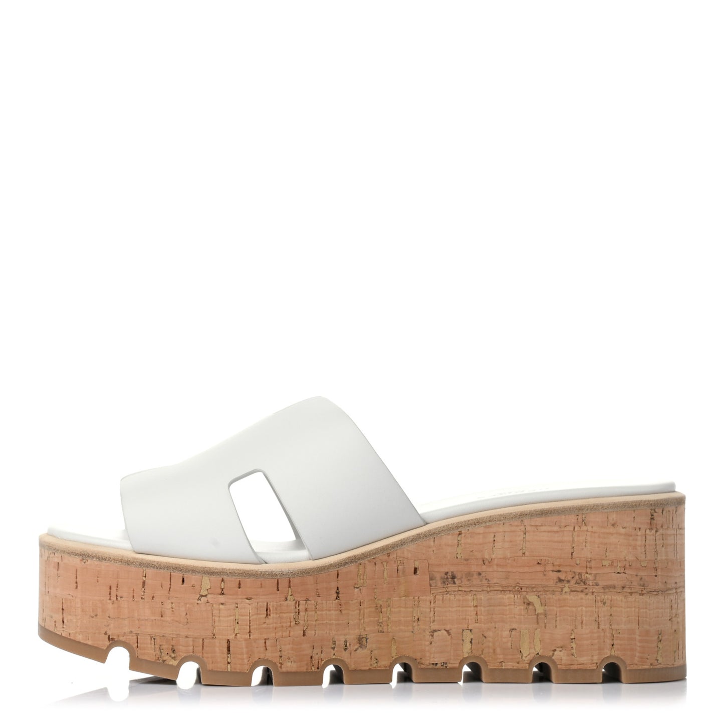 Calfskin Cork Eze 30 Sandals 38 White