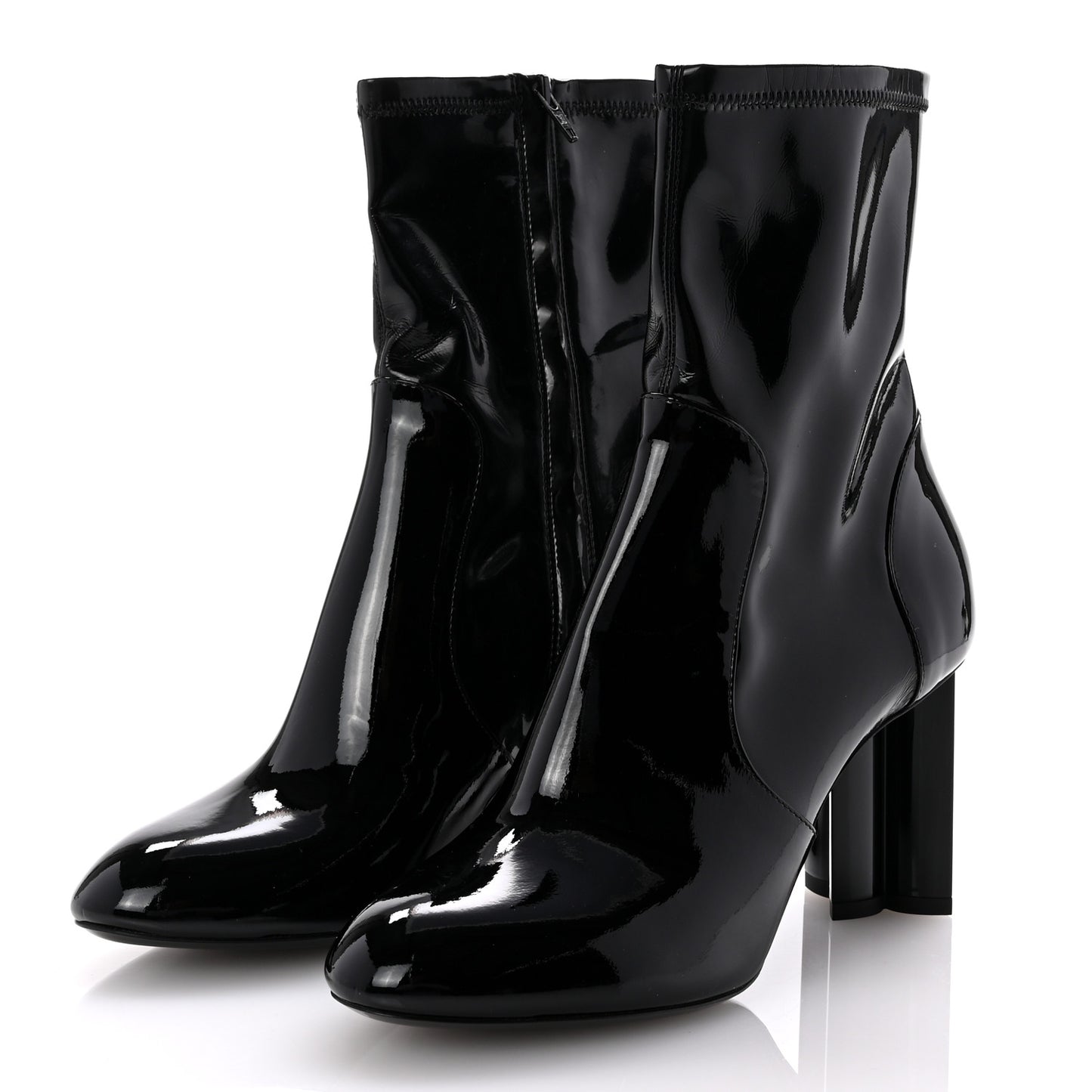 Patent Silhouette Ankle Boots 38.5 Black