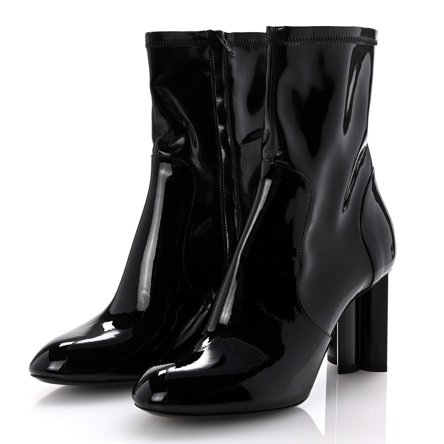 Louis Vuitton Patent Silhouette Ankle Boots 38.5 Black 3 of 7