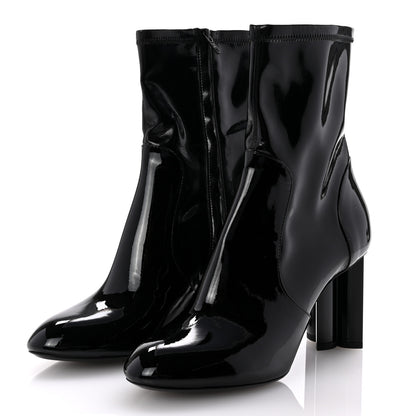 Louis Vuitton Patent Silhouette Ankle Boots 38.5 Black 3 of 7