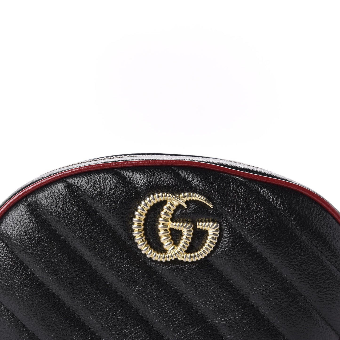 Azalea Calfskin Matelasse Diagonal Torchon GG Marmont Belt Bag 75 30 Black Romantic Cerise