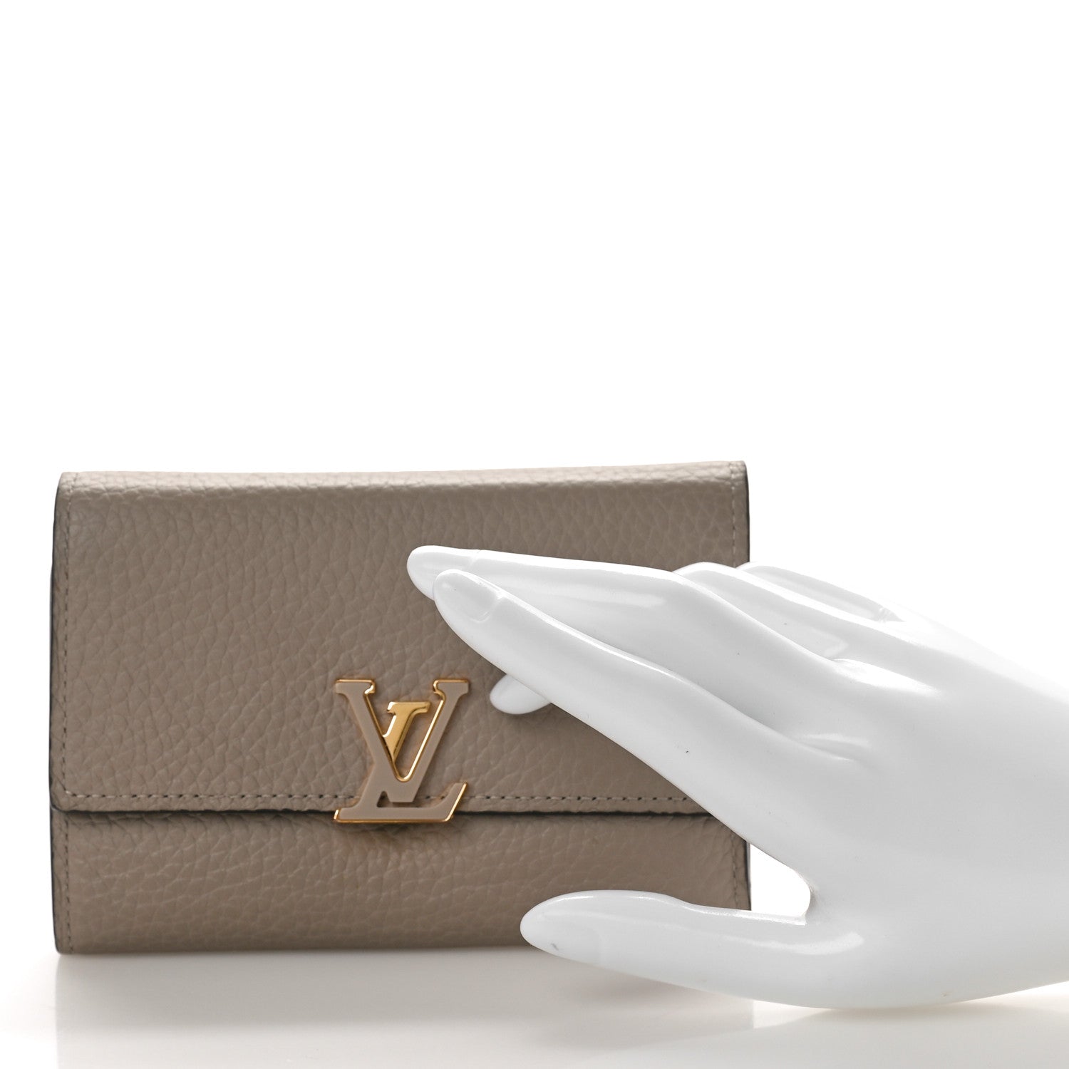 Louis Vuitton Taurillon Capucines Compact Wallet Galet 2 of 9