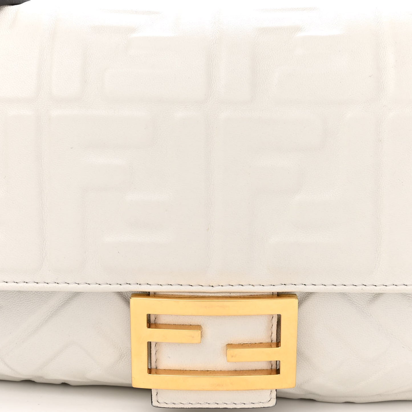 Nappa FF 1974 Embossed Baguette White