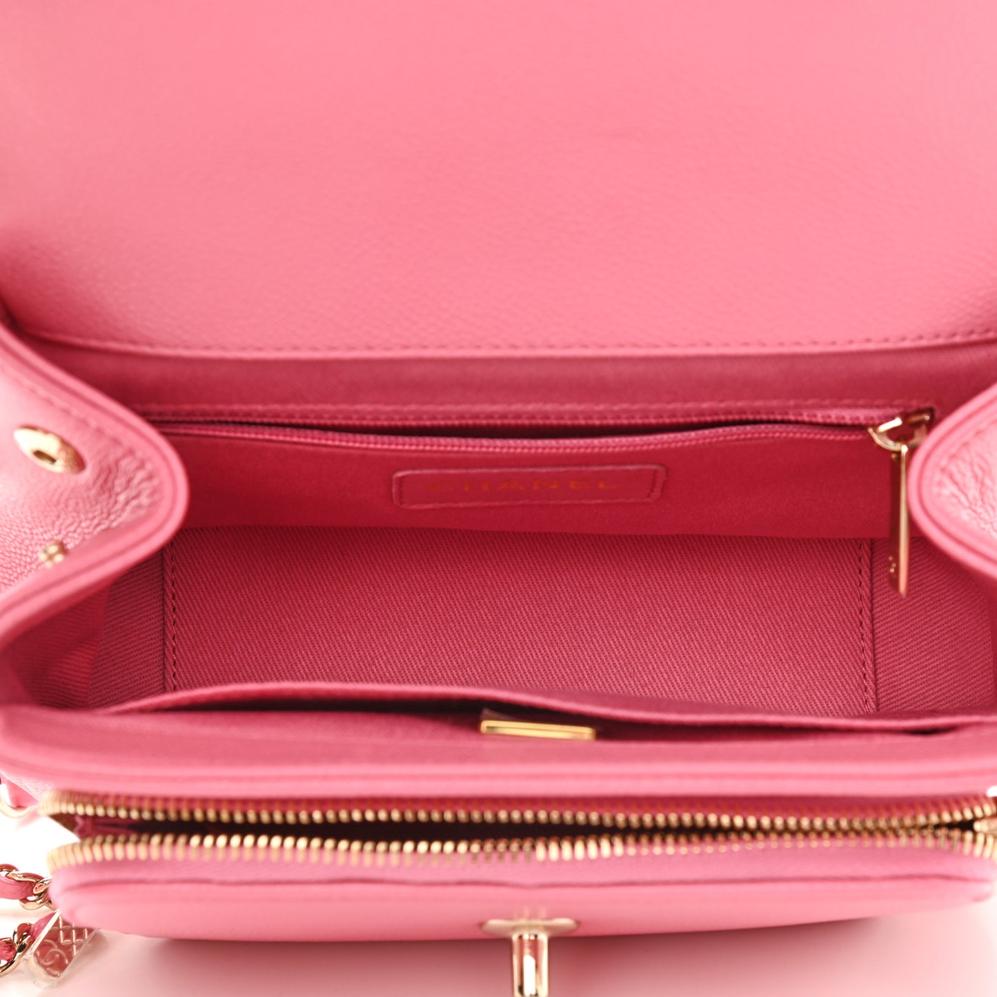 Caviar Quilted Small Business Affinity Flap Pink