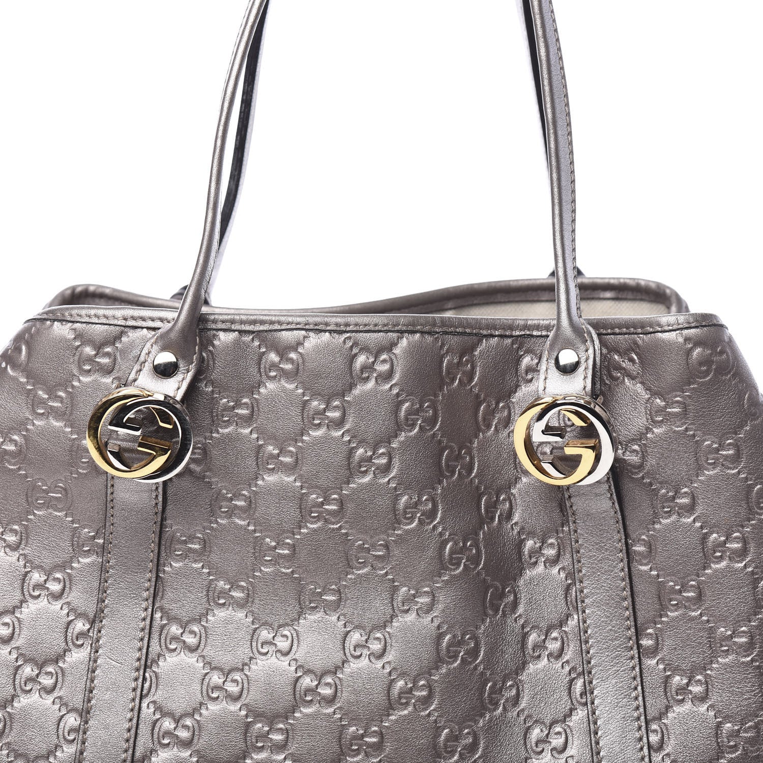 Gucci Metallic Guccissima Medium GG Twins Tote Mauve 15 of 15