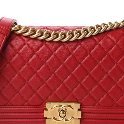 Chanel Caviar Quilted Medium Boy Flap Red 10 of 11