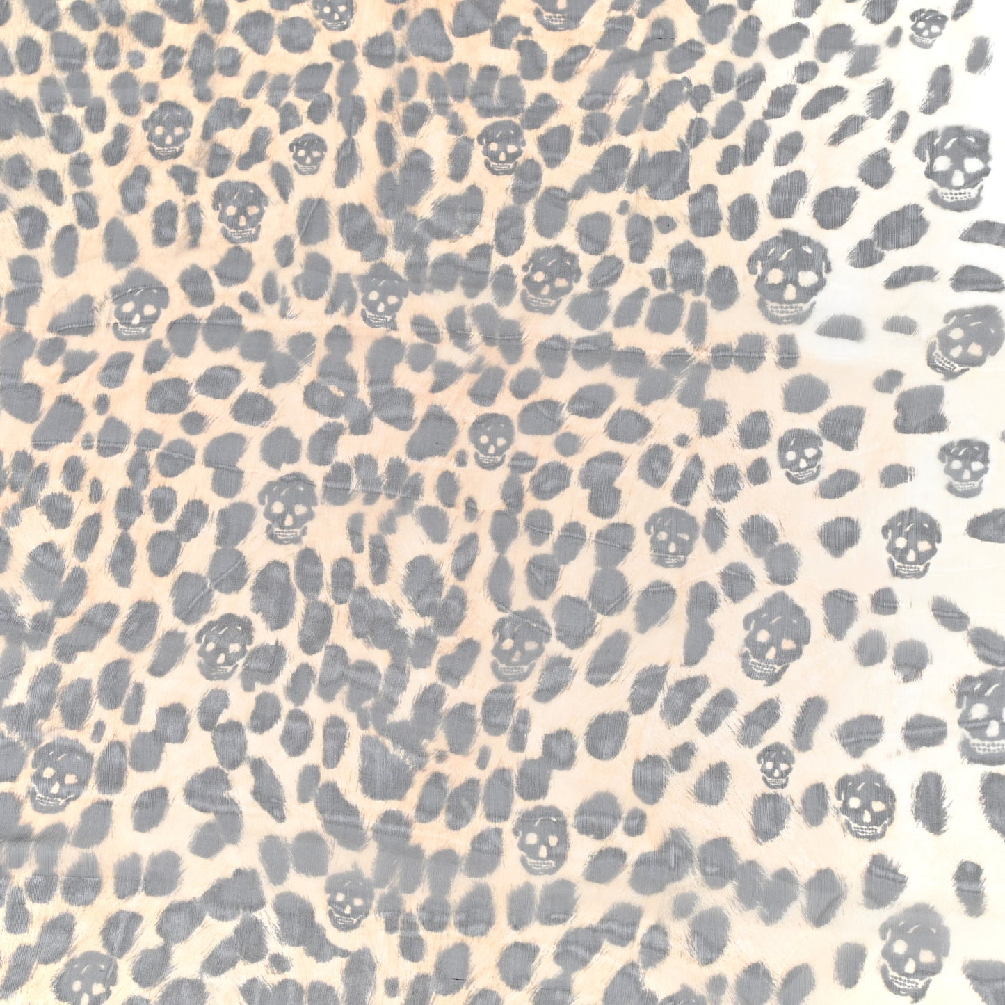 Silk Chiffon Leopard Skull Scarf Brown