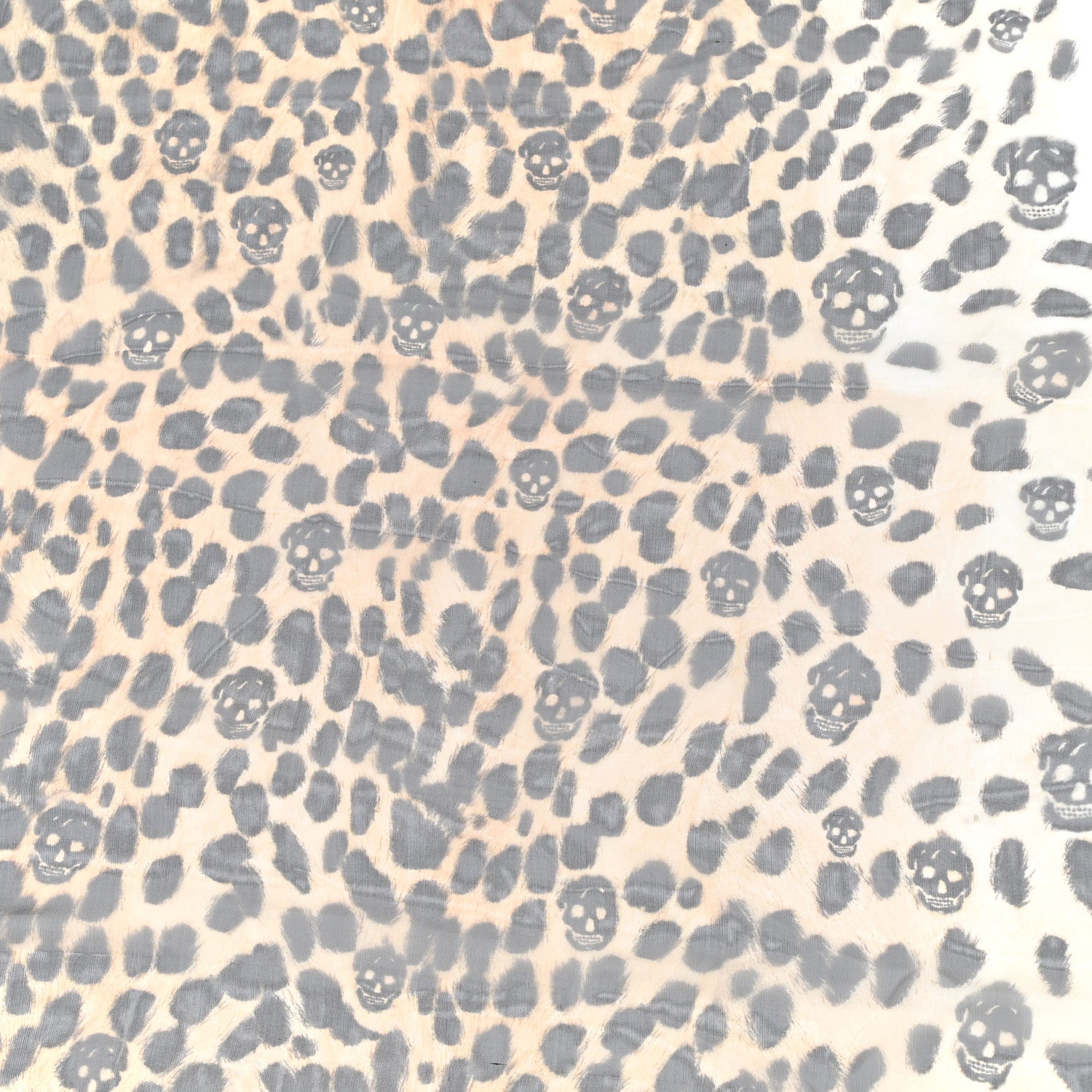 Alexander McQueen Silk Chiffon Leopard Skull Scarf Brown 2 of 4