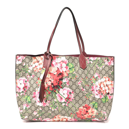 Gucci GG Supreme Monogram Blooms Medium Reversible Tote Beige Multicolor Dry Rose 1 of 15