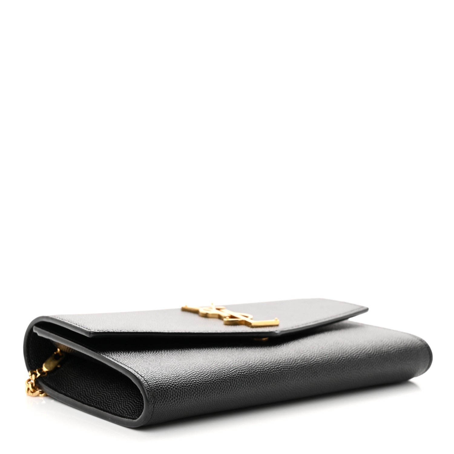 Saint Laurent Grain de Poudre Uptown Chain Wallet Black 4 of 11