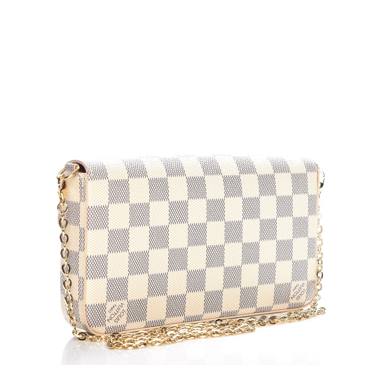 Louis Vuitton Damier Azur Pochette Felicie Chain Wallet Rose Ballerine 3 of 8