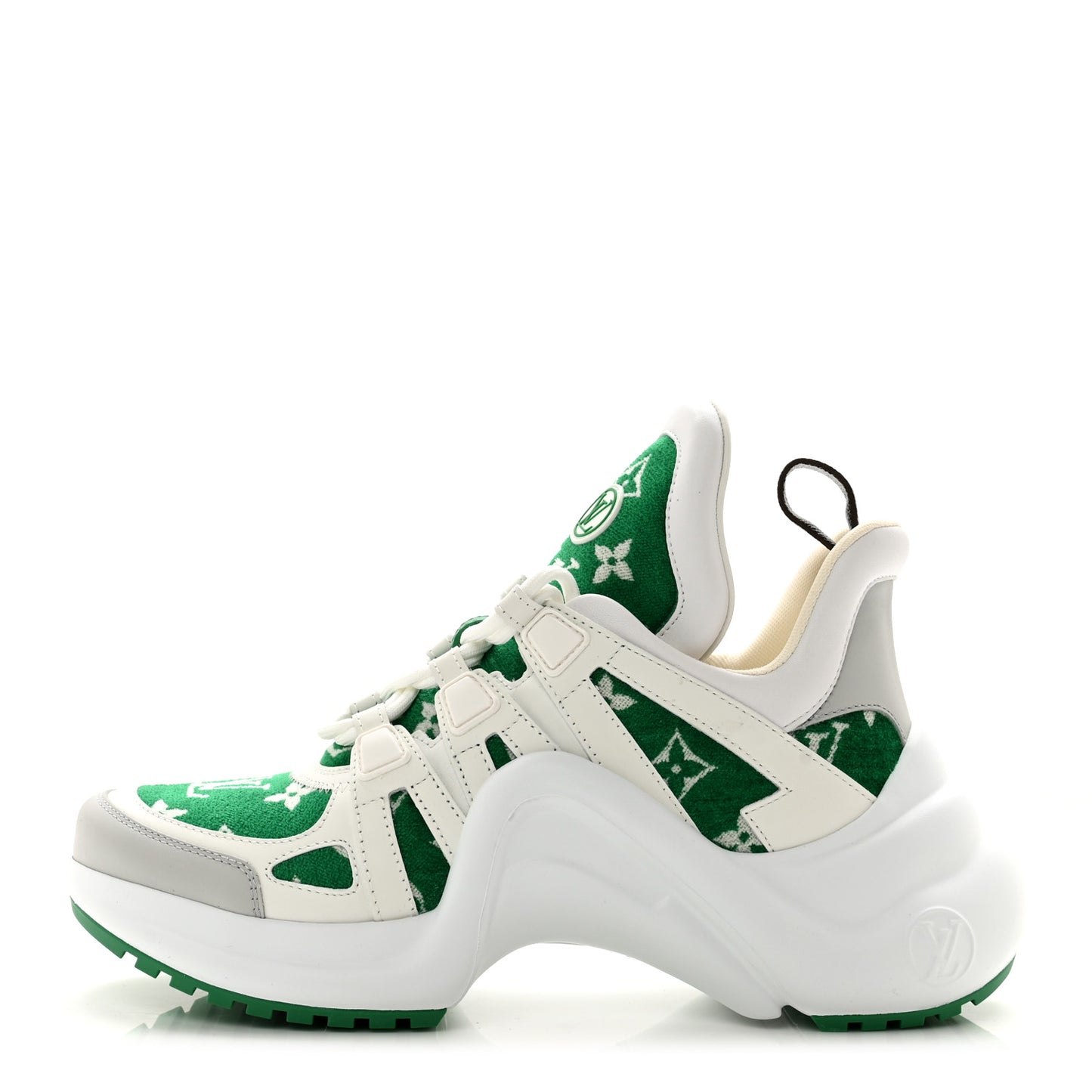 Jacquard Velvet Monogram LV Archlight Sneakers 38 White Vert