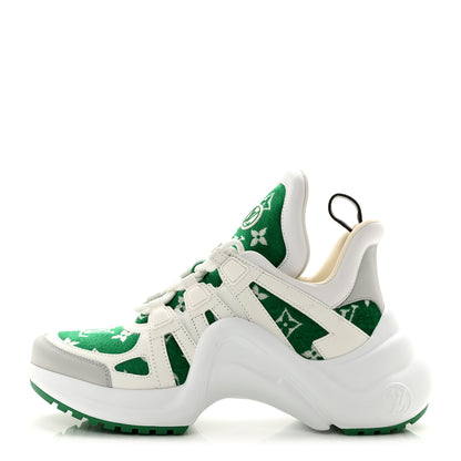 Louis Vuitton Jacquard Velvet Monogram LV Archlight Sneakers 38 White Vert 1 of 8