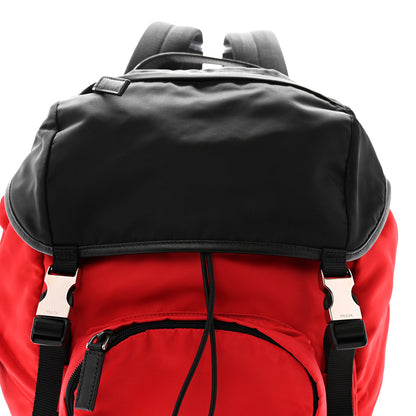 Prada Tessuto Nylon Montagna Double Buckle Backpack Red Black 7 of 10