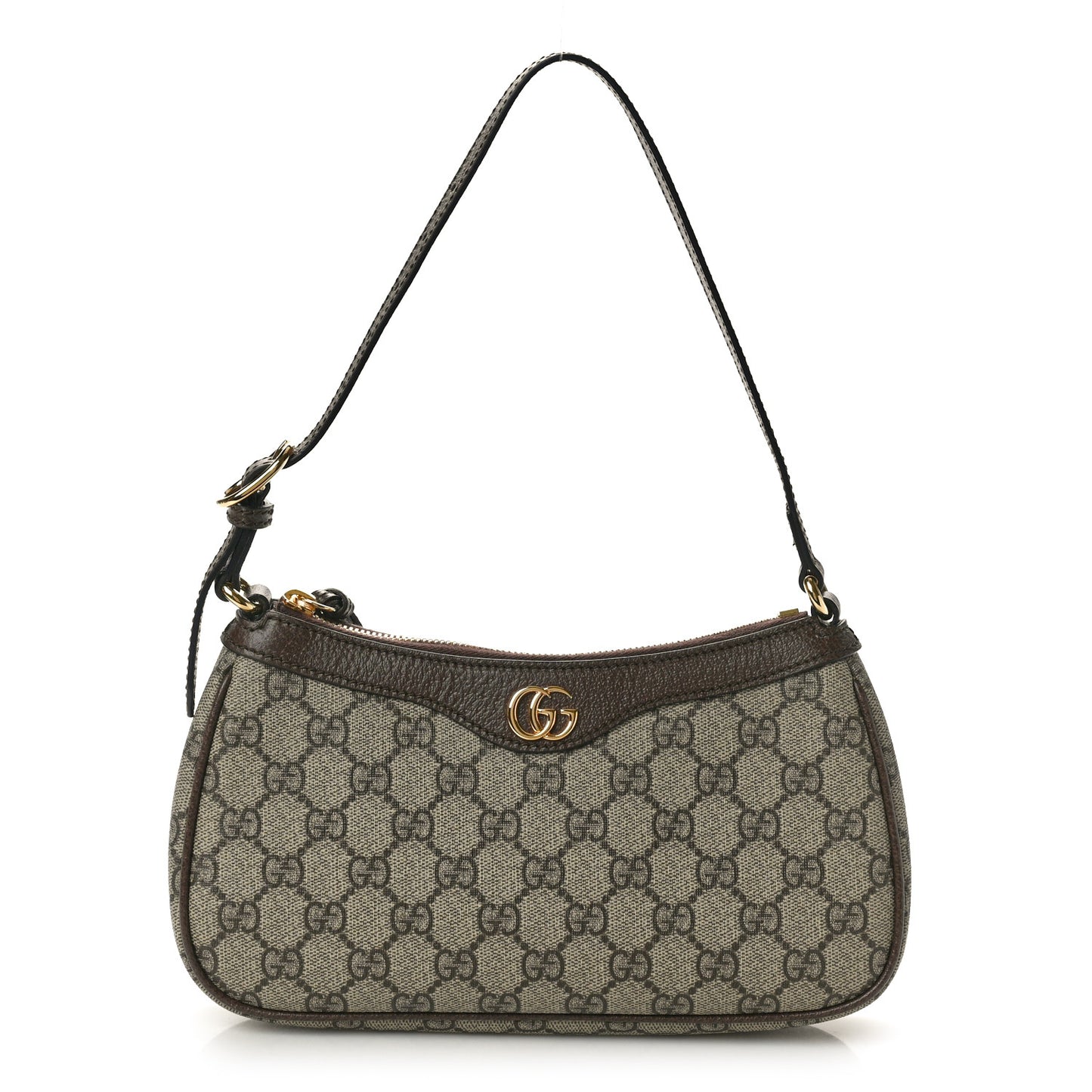 GG Supreme Monogram Textured Dollar Calfskin Small Ophidia Hobo Beige Ebony New Acero