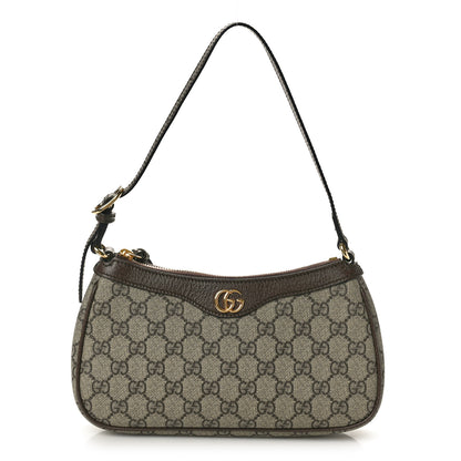 Gucci GG Supreme Monogram Textured Dollar Calfskin Small Ophidia Hobo Beige Ebony New Acero 1 of 10