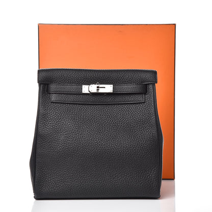 Hermes Taurillon Clemence Kelly Ado Backpack Black 25 of 25