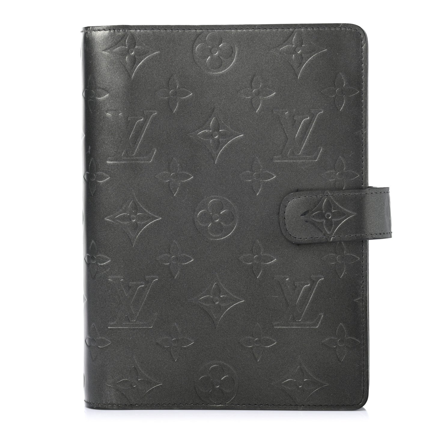 Mat Monogram Medium Ring Agenda Cover Black