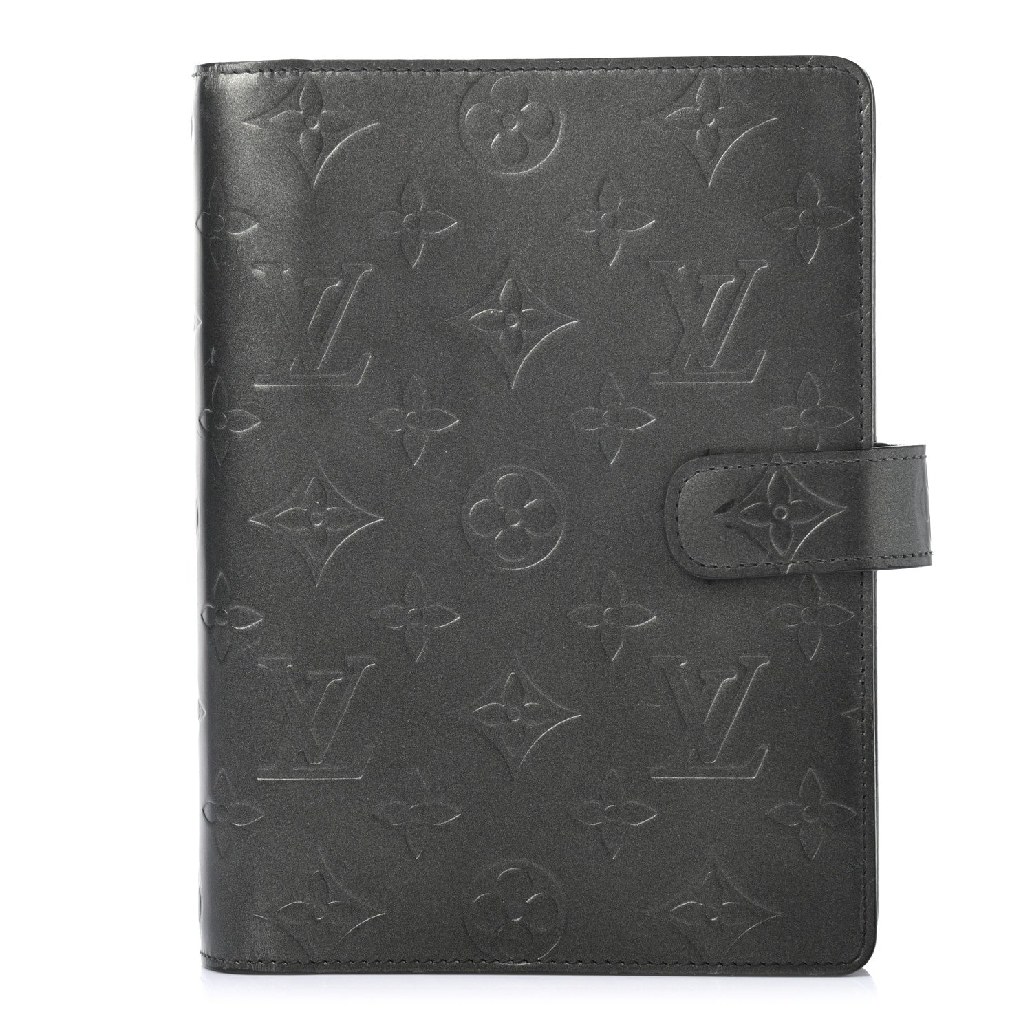Louis Vuitton Mat Monogram Medium Ring Agenda Cover Black 1 of 10