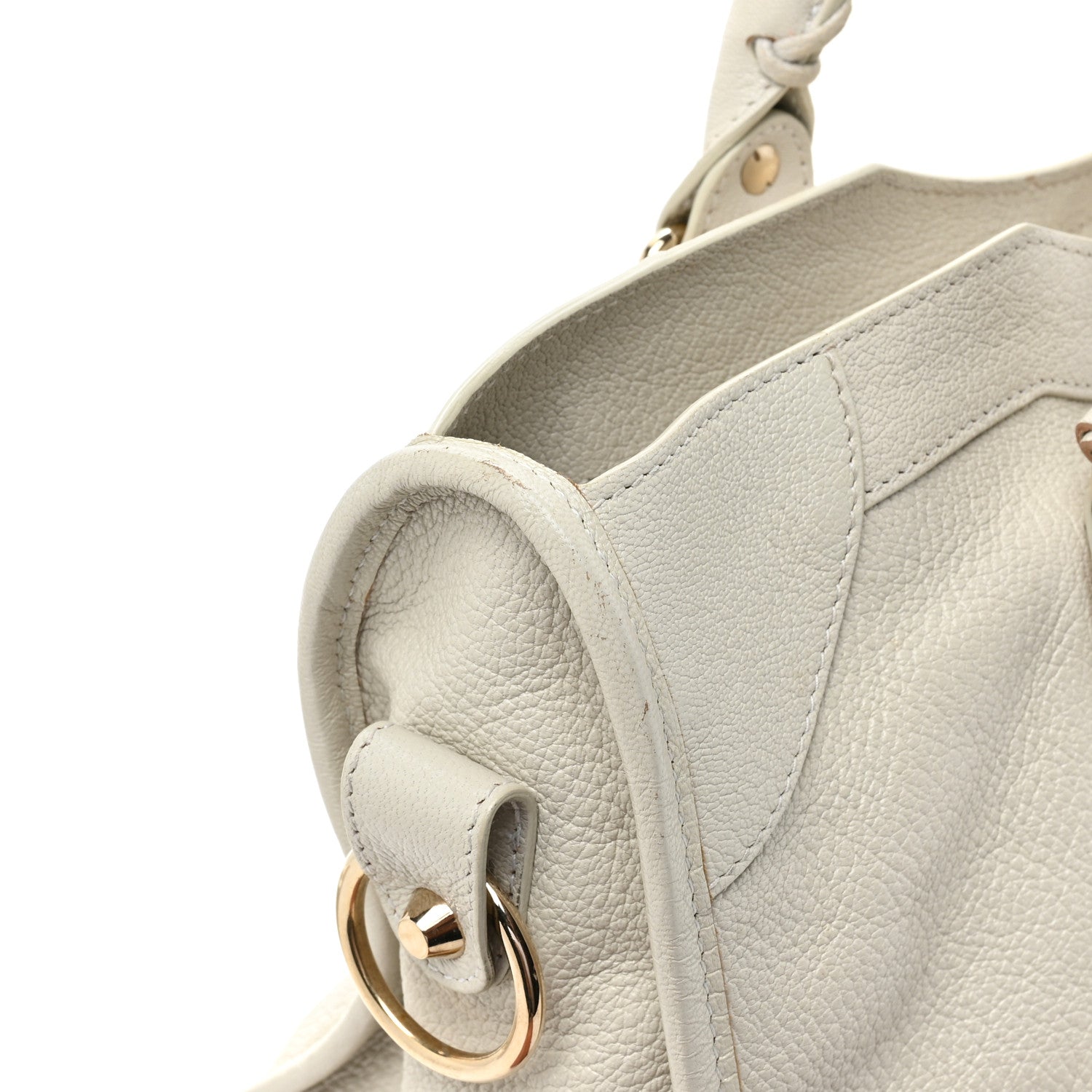 Balenciaga Chevre Gold Metallic Edge Hardware City White 11 of 17