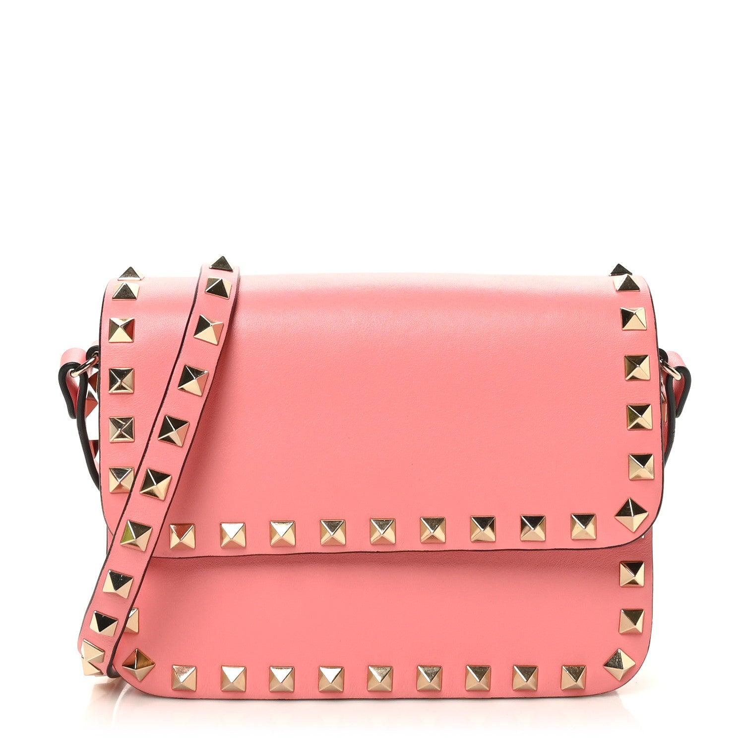 ビーズバッグ　ピンク Valentino Garavani Vitello Rockstud Flap Crossbody Bag Paradise