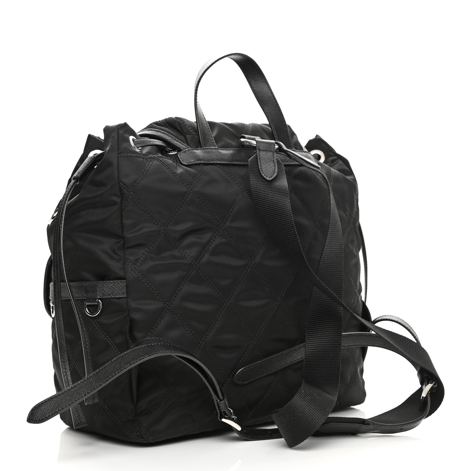 Prada Tessuto Nylon Saffiano Vela Quilted Backpack Black 3 of 10