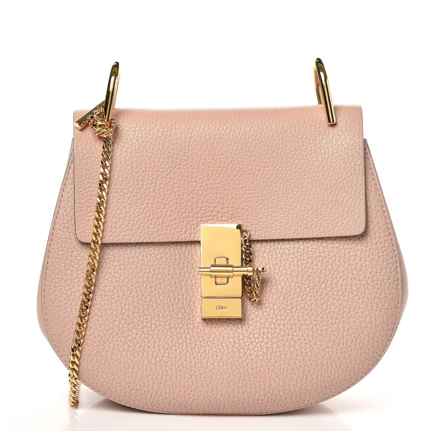 Grained Lambskin Drew Shoulder Bag Cement Pink