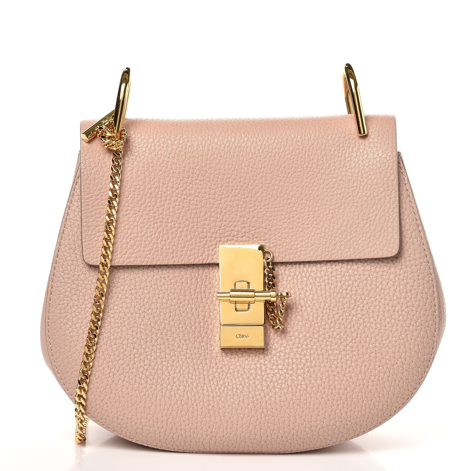 Chloe Grained Lambskin Drew Shoulder Bag Cement Pink 1 of 7
