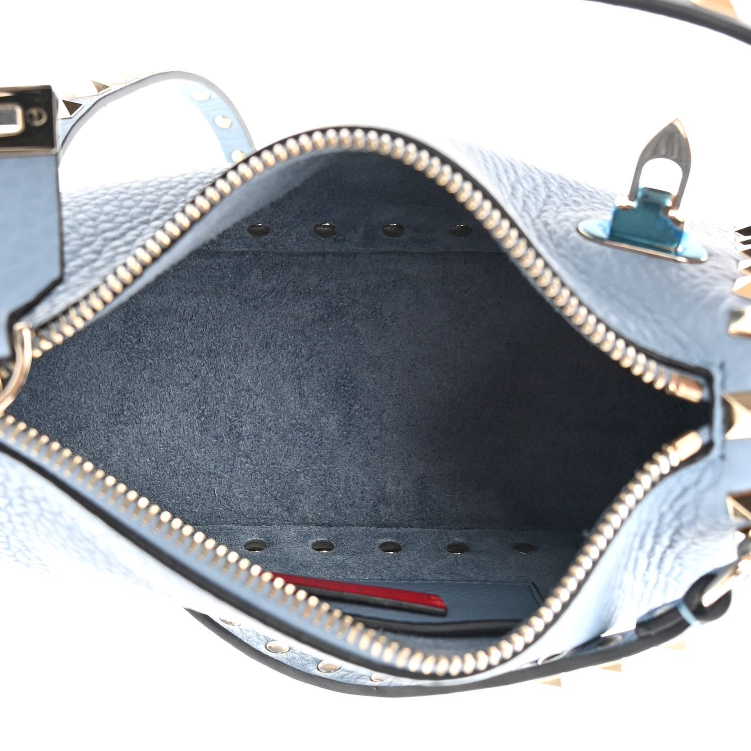 Valentino Garavani Pebbled Calfskin Small Rockstud Flip Lock Shoulder Bag Niagara 5 of 8