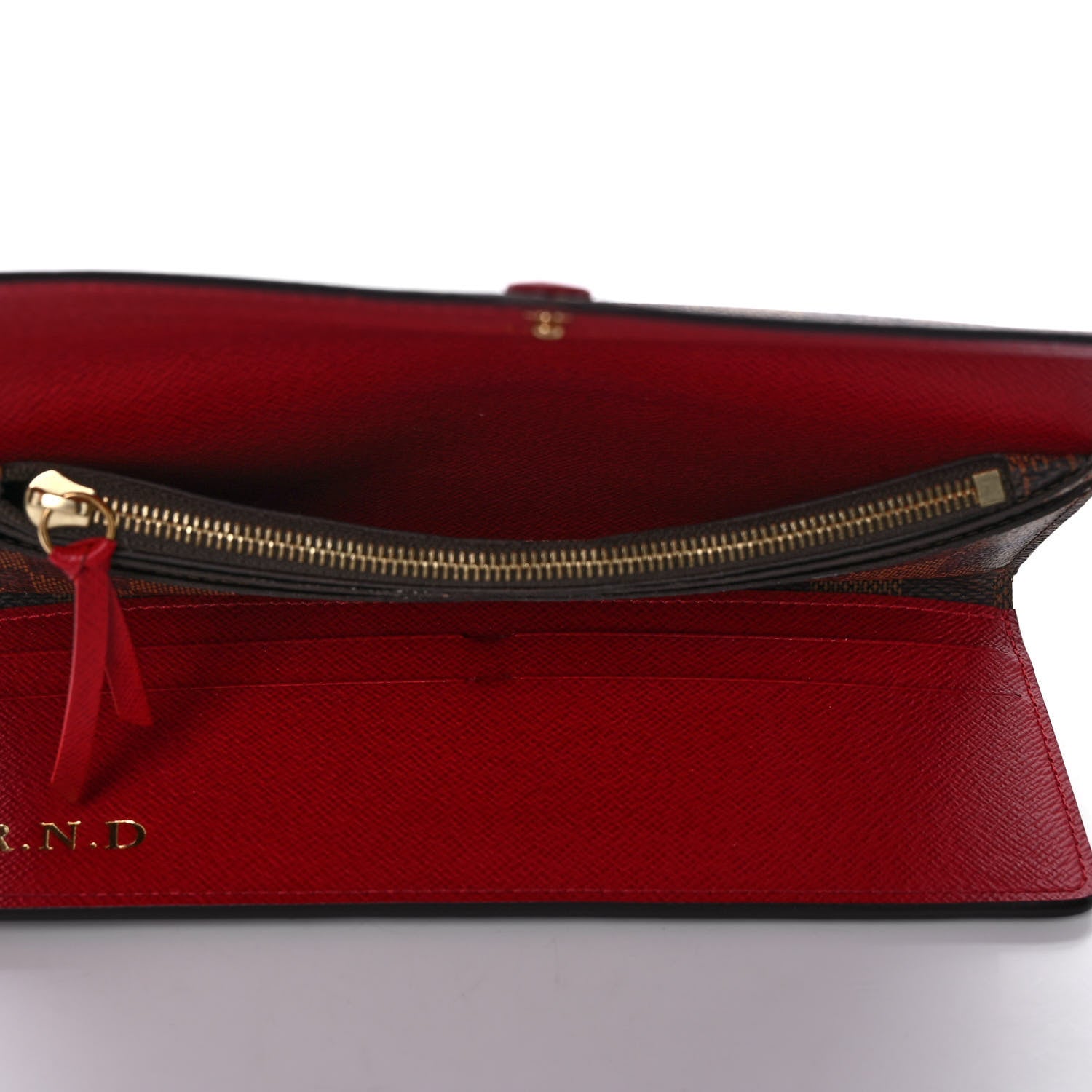 Louis Vuitton Damier Ebene Josephine Wallet Red 6 of 13