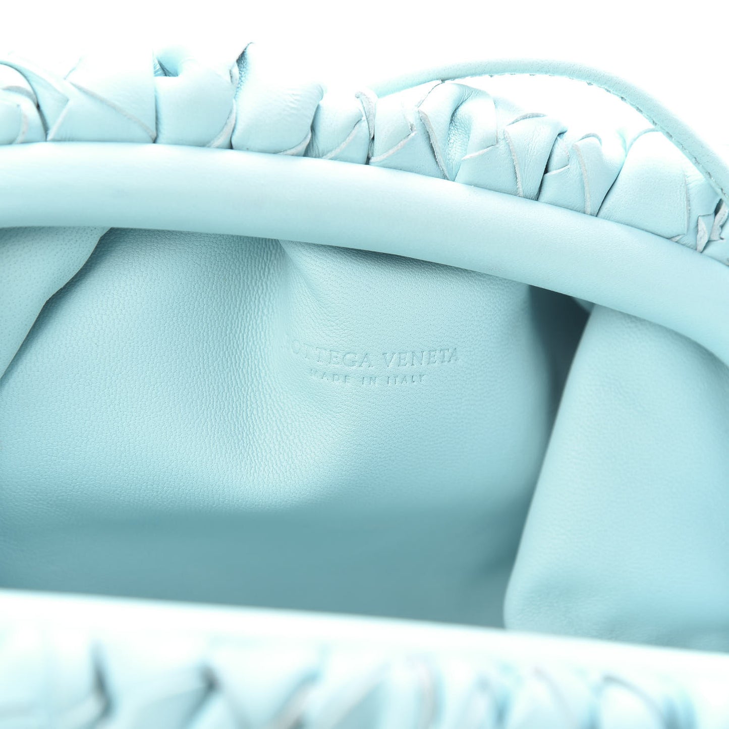 Nappa Intrecciato The Mini Pouch Topazio Silver