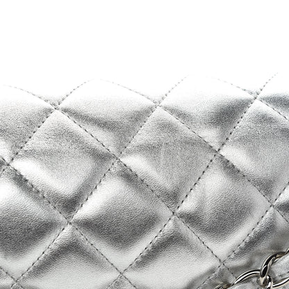 Chanel Metallic Lambskin Quilted Maxi Single Flap Silver 10 of 10