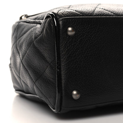 Chanel Caviar Patent Quilted Bowler Black 9 of 10