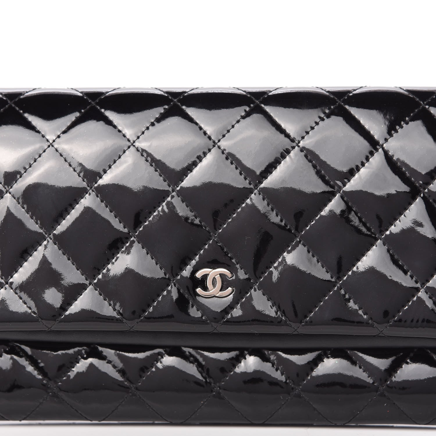 Chanel Patent Calfskin Quilted Beauty CC Clutch Black 10 of 11