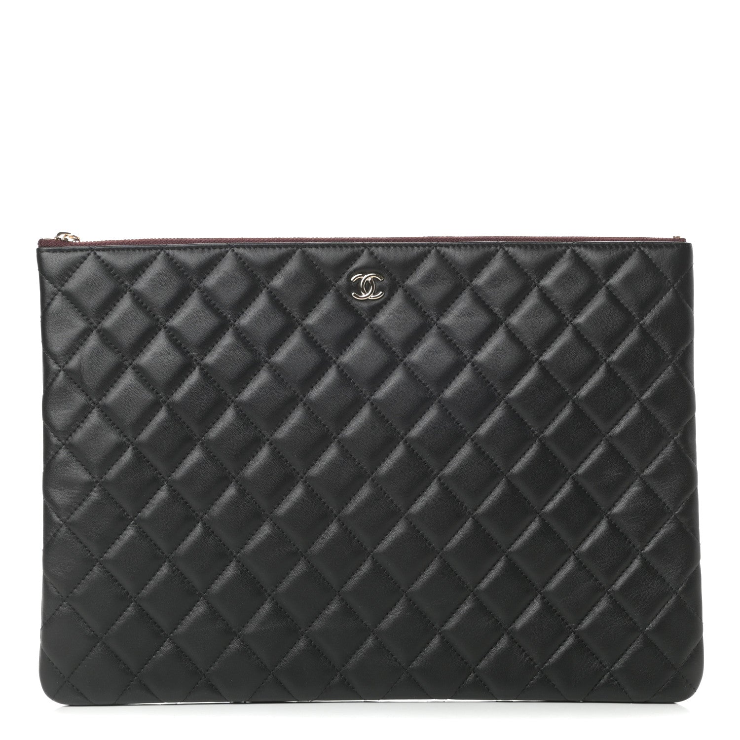Chanel Lambskin Quilted Large Cosmetic Case Black 1 of 8