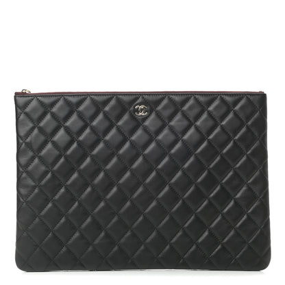 Chanel Lambskin Quilted Large Cosmetic Case Black 1 of 8