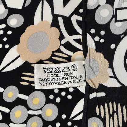 Chanel Silk Floral CC Stole Black White 3 of 4