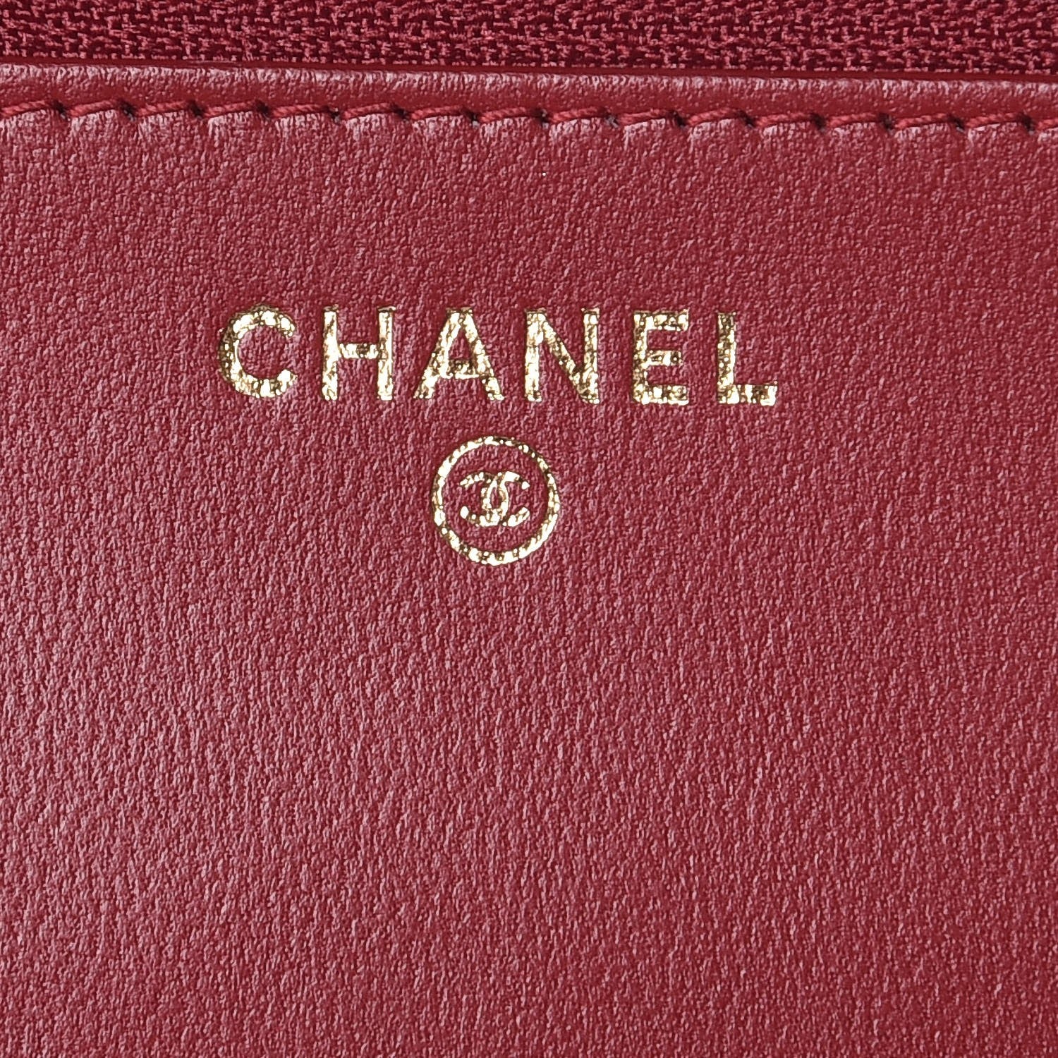 Chanel Lambskin Quilted Trendy CC Wallet On Chain WOC Dark Red 6 of 10