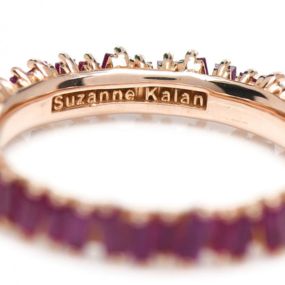 Suzanne Kalan 18K Rose Gold Ruby Baguette Cut Eternity Ring 54 7 4 of 4