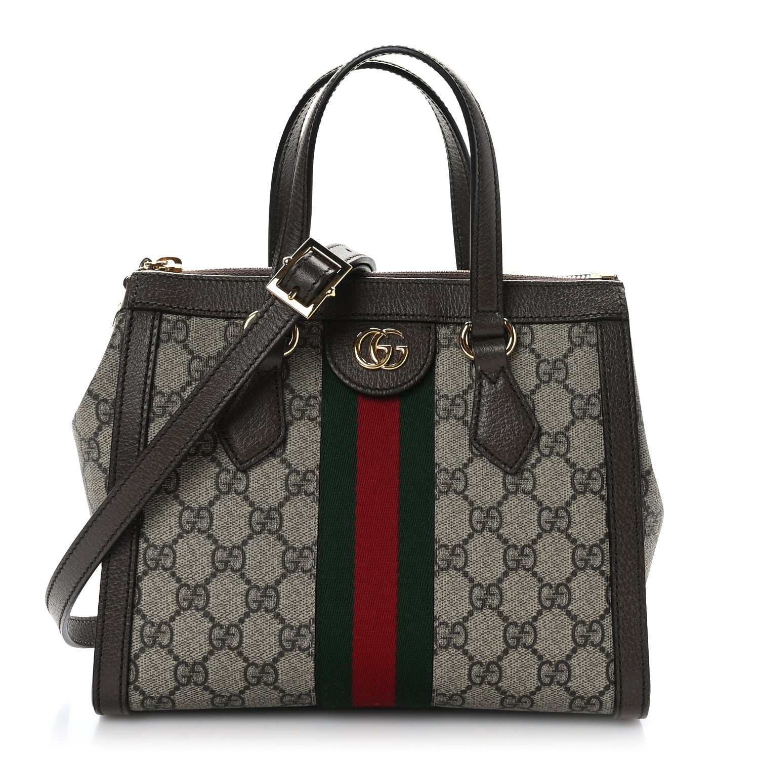 Gucci GG Supreme Monogram Small Ophidia Tote Bag Brown 1 of 10