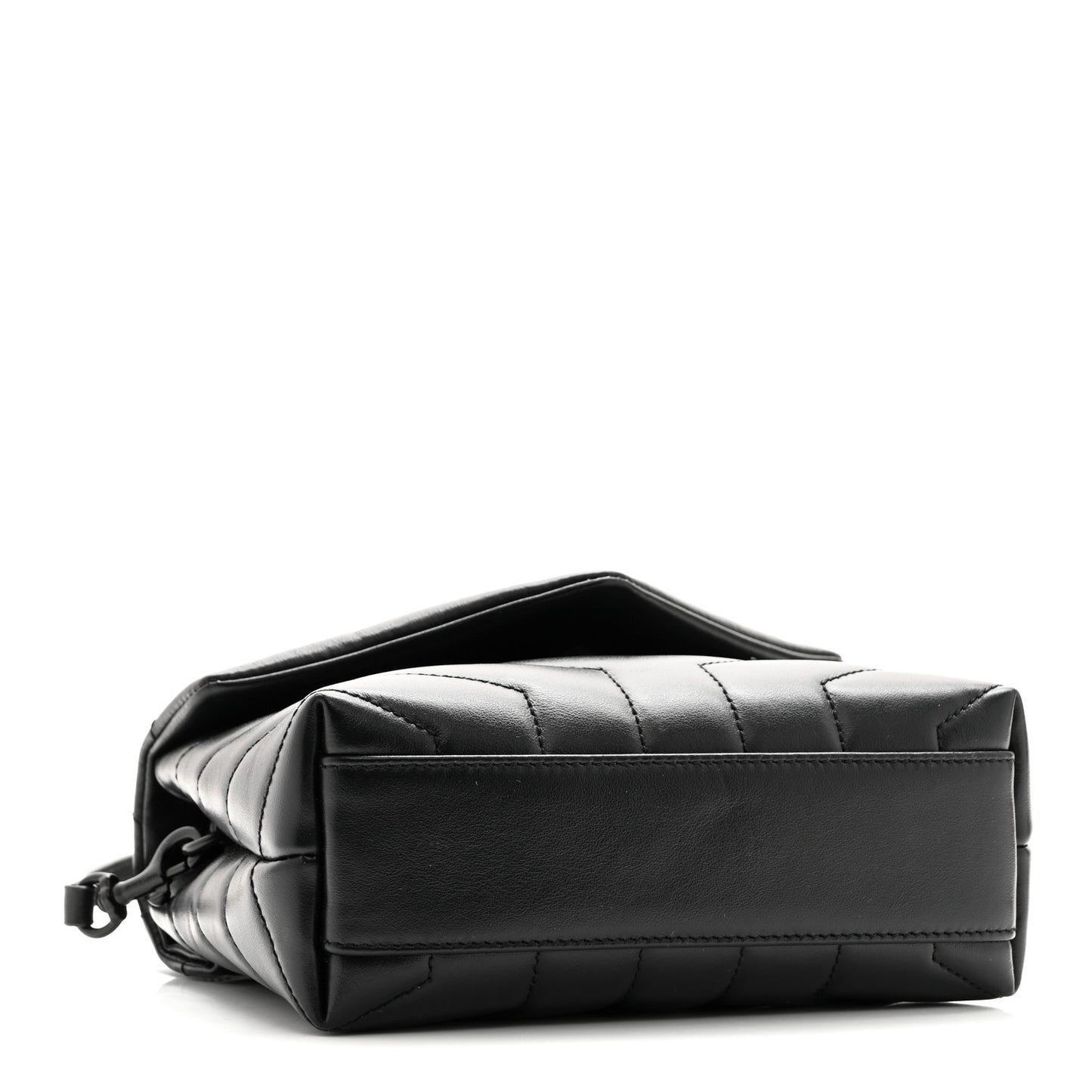 Calfskin Y Quilted Monogram Monochrome Toy Loulou Crossbody Bag Black