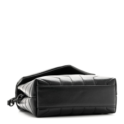 Saint Laurent Calfskin Y Quilted Monogram Monochrome Toy Loulou Crossbody Bag Black 4 of 12