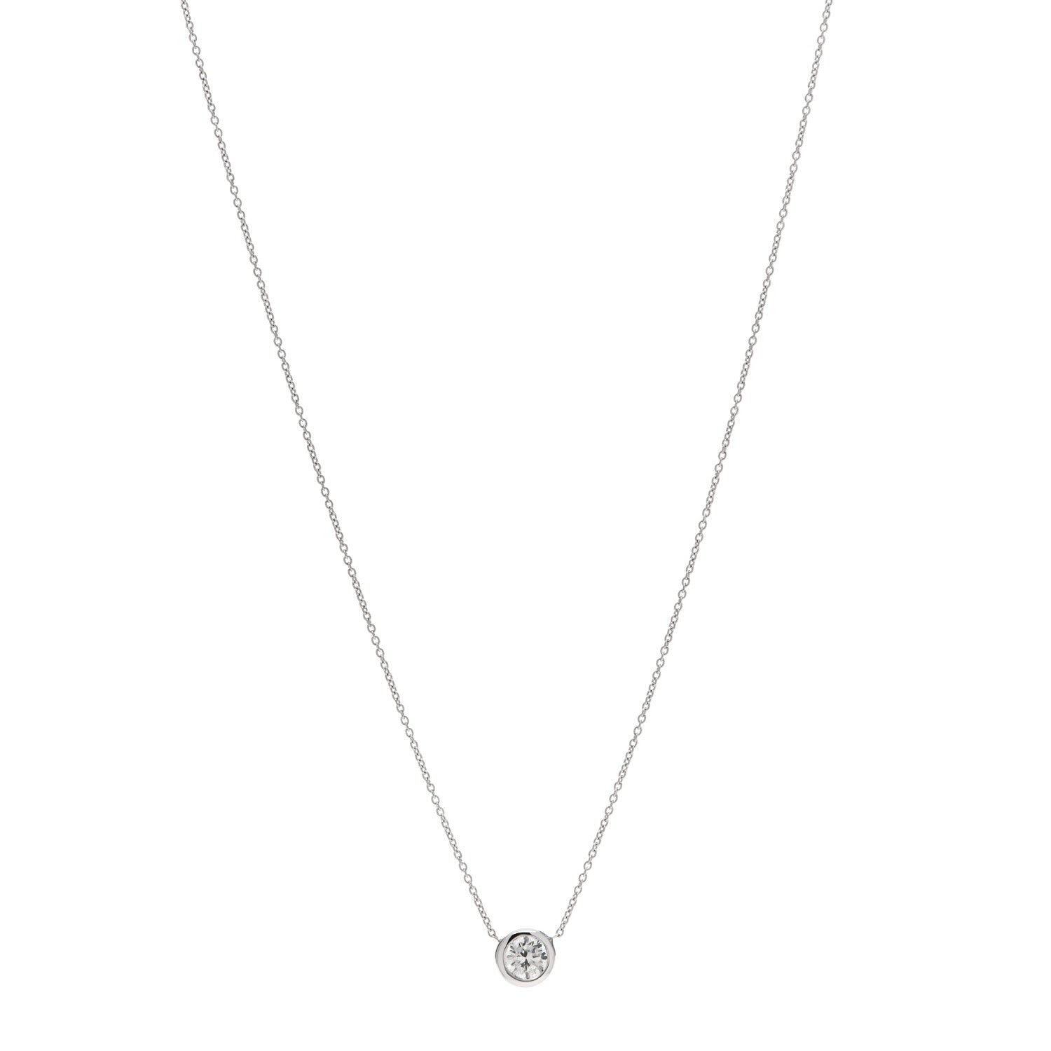 Roberto Coin 18K White Gold Diamond .50ct Diamonds by the Inch Pendant Necklace 1 of 6