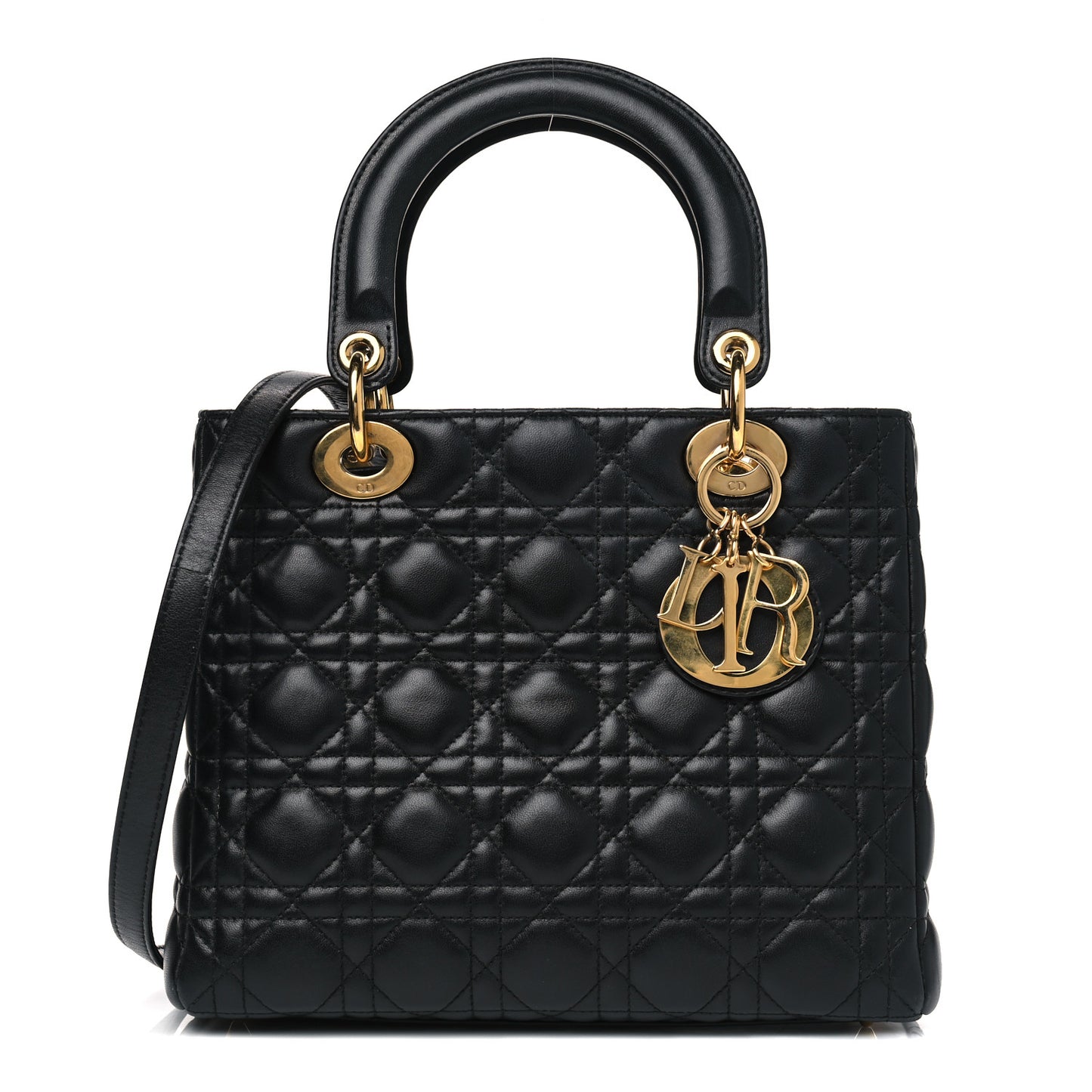 Lambskin Cannage Medium Lady Dior Black