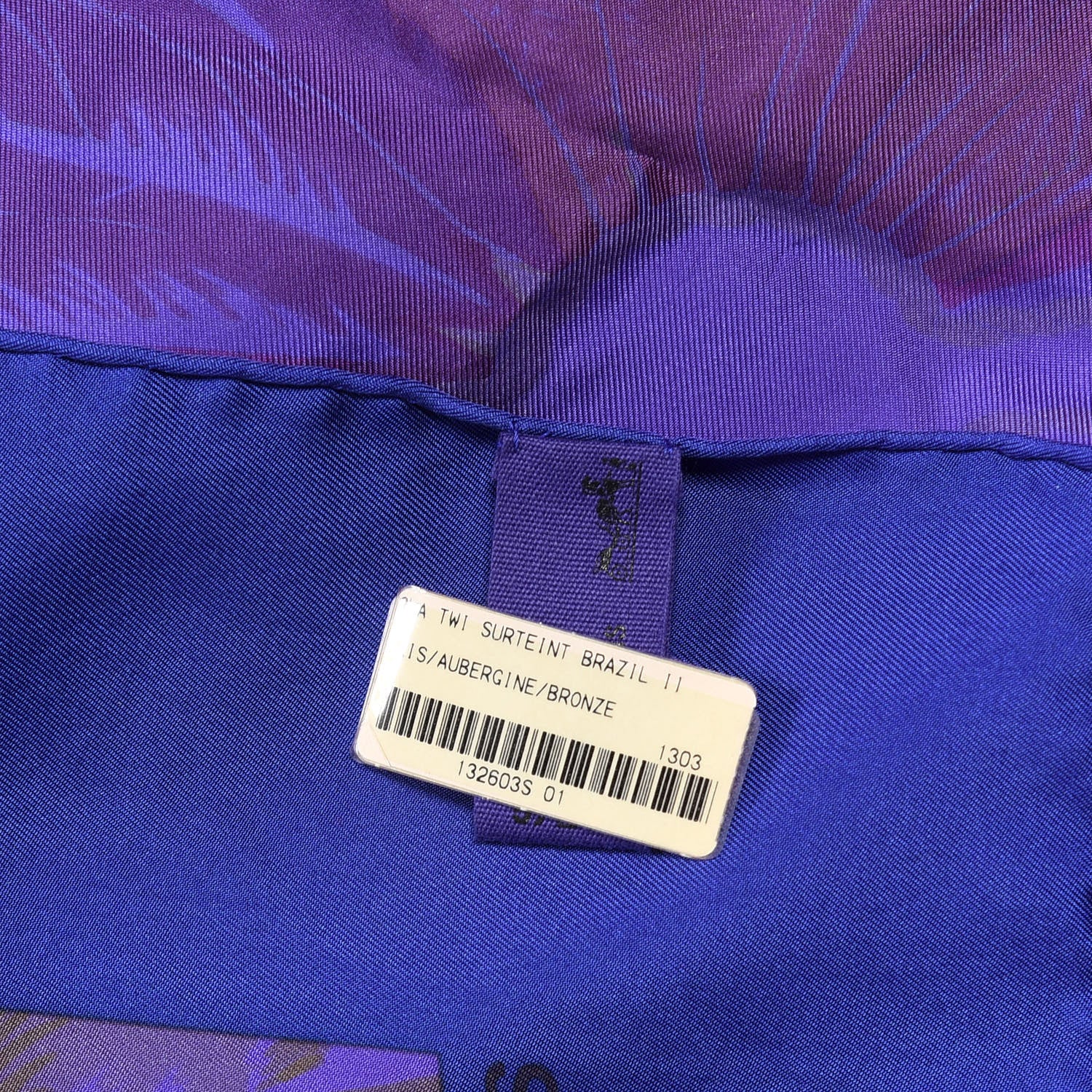 Hermes Silk Brazil Shawl 140 Iris Aubergine Bronze 3 of 4